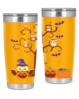 Owl With Pumpkin Halloween Tree A TurtleRabbit 16#- owl- Tumblers
