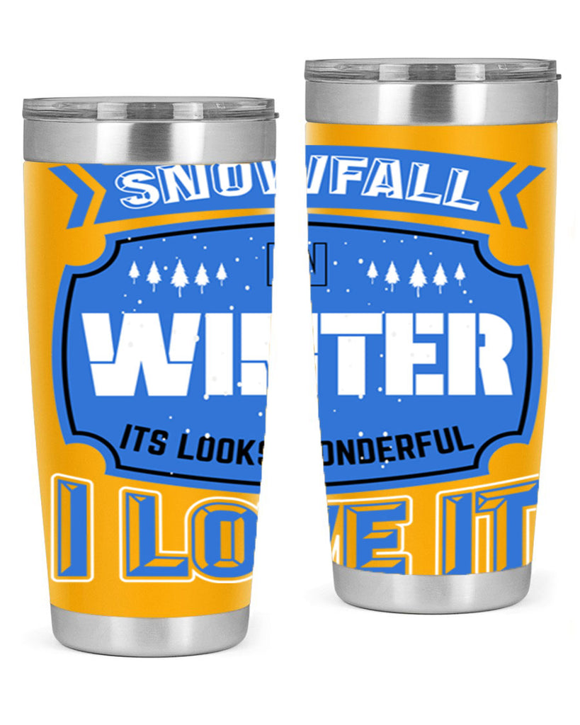 Snowfall in Winter 372#- winter- Tumbler