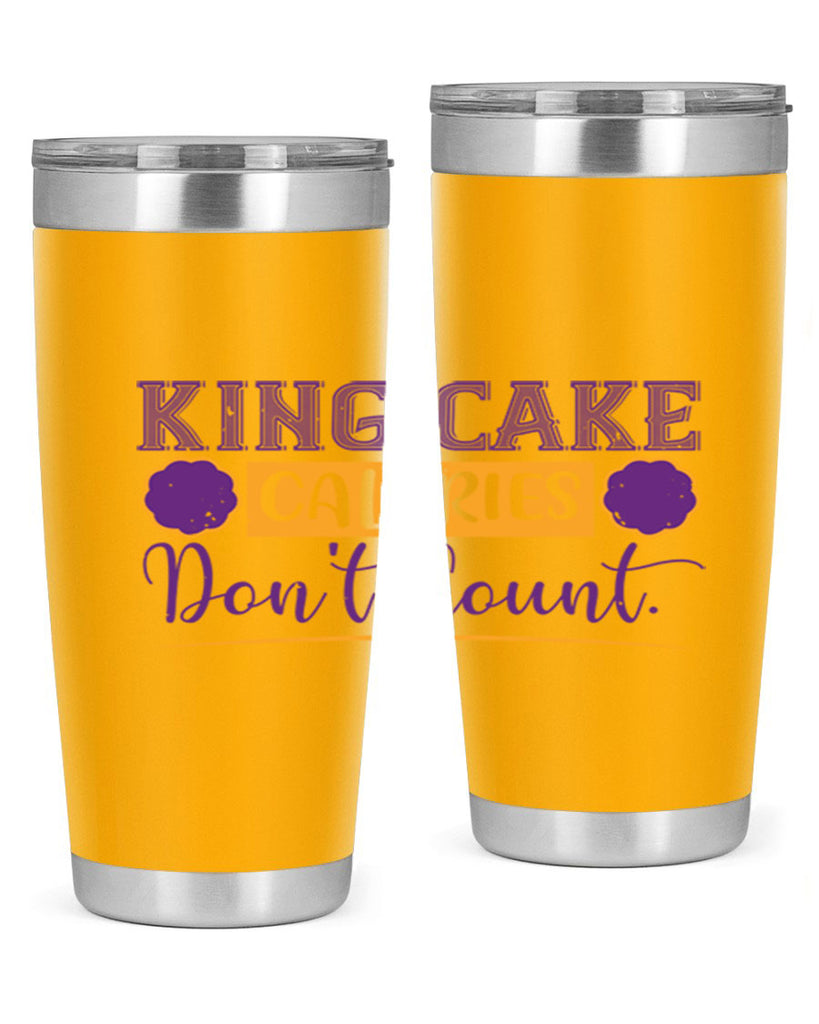 king cake calories dont count 54#- mardi gras- Tumbler
