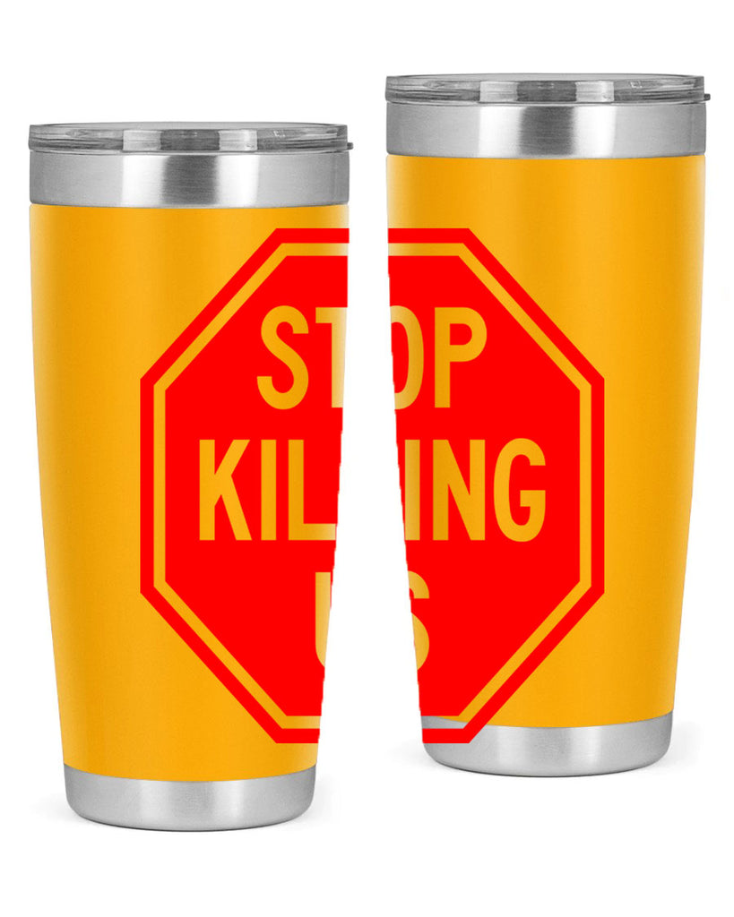 stop killing us 25#- black words phrases- Cotton Tank