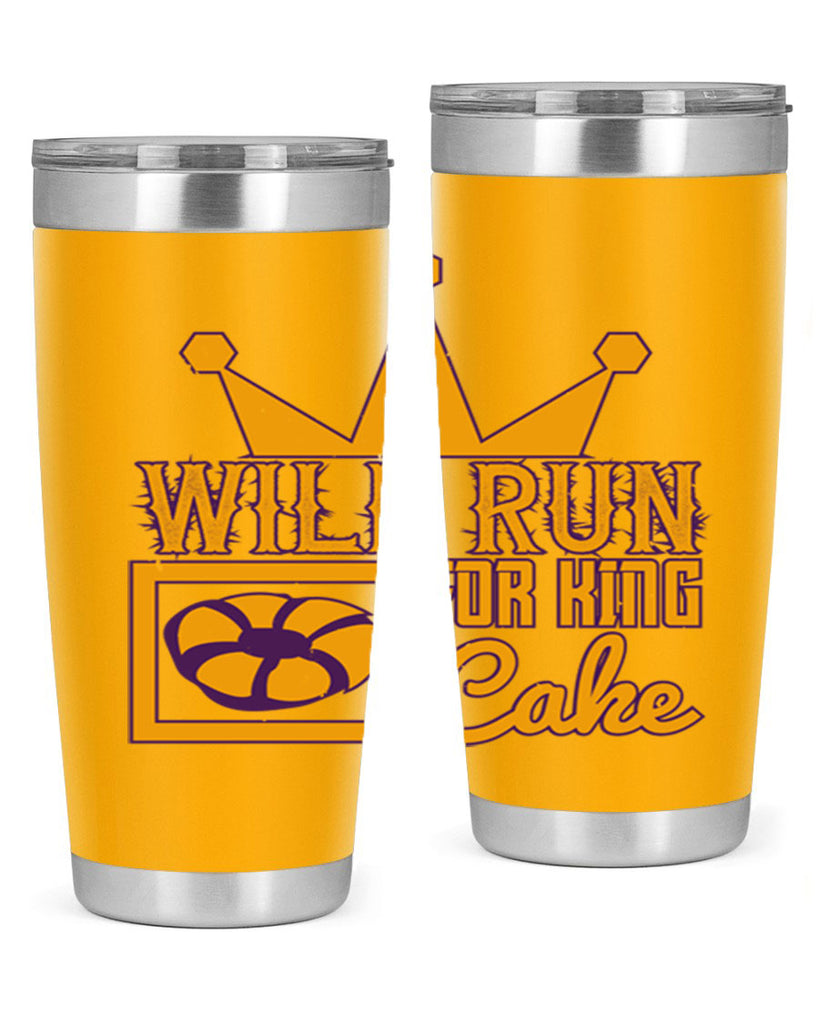 will run for king cake 28#- mardi gras- Tumbler