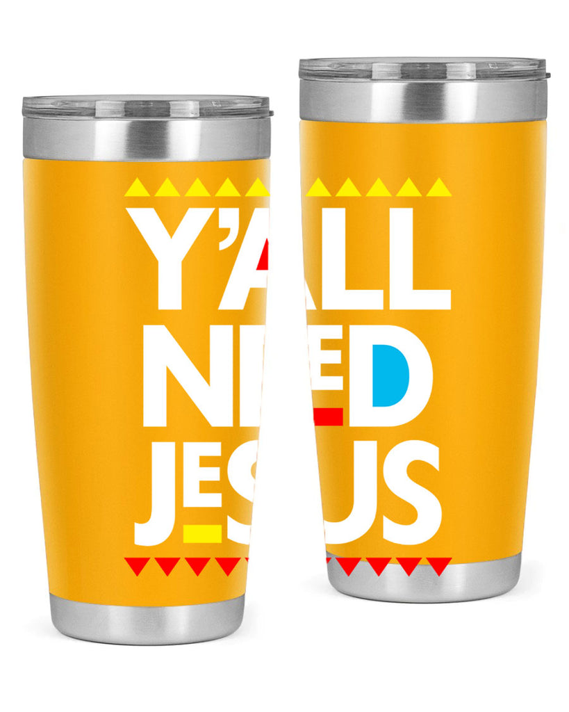 yall need jesus 4#- black words phrases- Cotton Tank