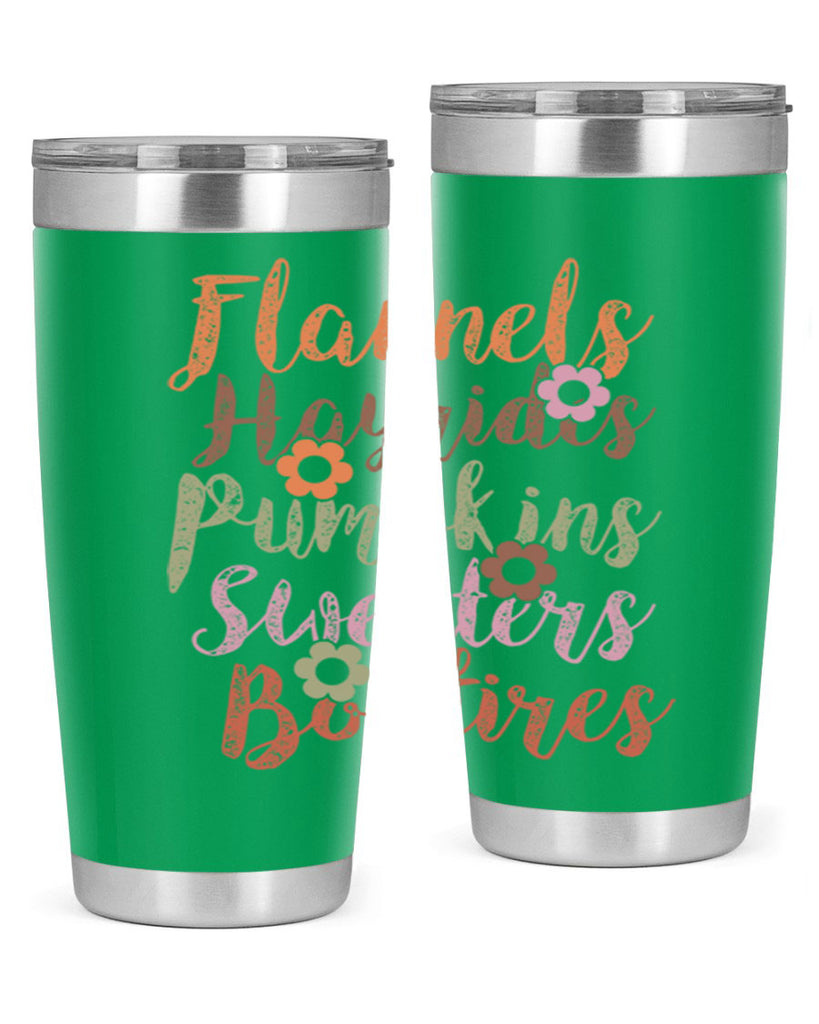 Flannels Hayrides Pumpkins Sweaters Bonfires 185#- fall- Tumbler