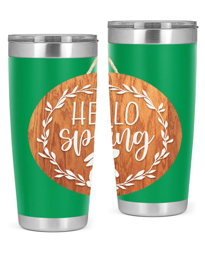Hello Spring Bunny Wreath Mockup191#- spring- Tumbler