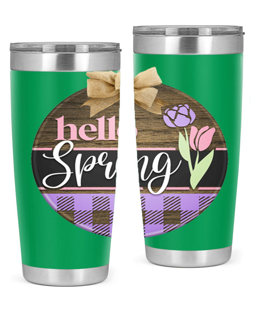 Hello spring plaid Mockup205#- spring- Tumbler