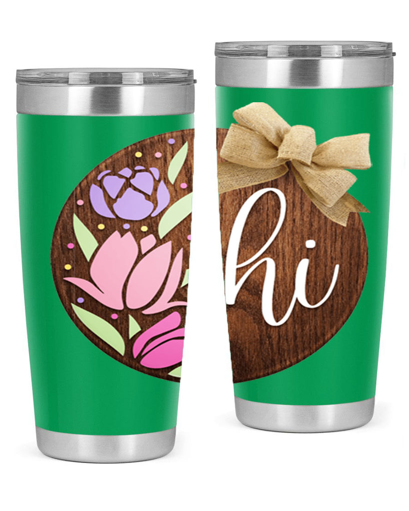 Hi pink flowers Mockup237#- spring- Tumbler