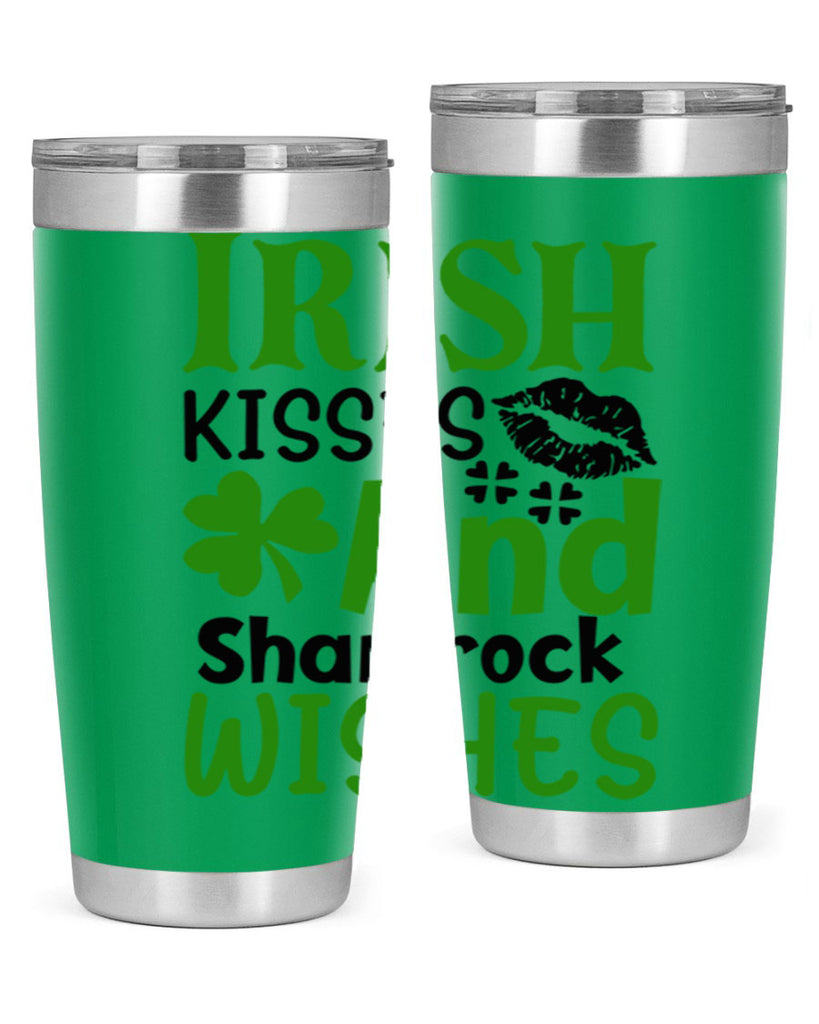 Irish Kisses And Shamrock Wishes Style 156#- St Patricks Day- Tumbler