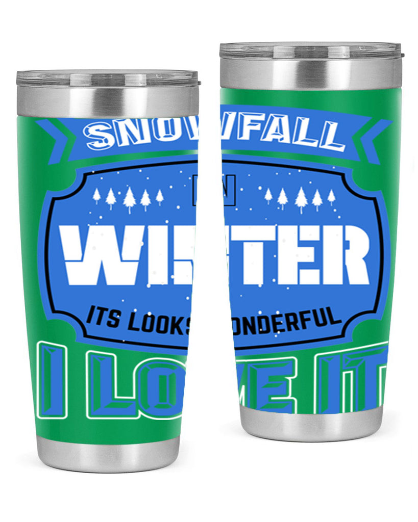 Snowfall in Winter 372#- winter- Tumbler