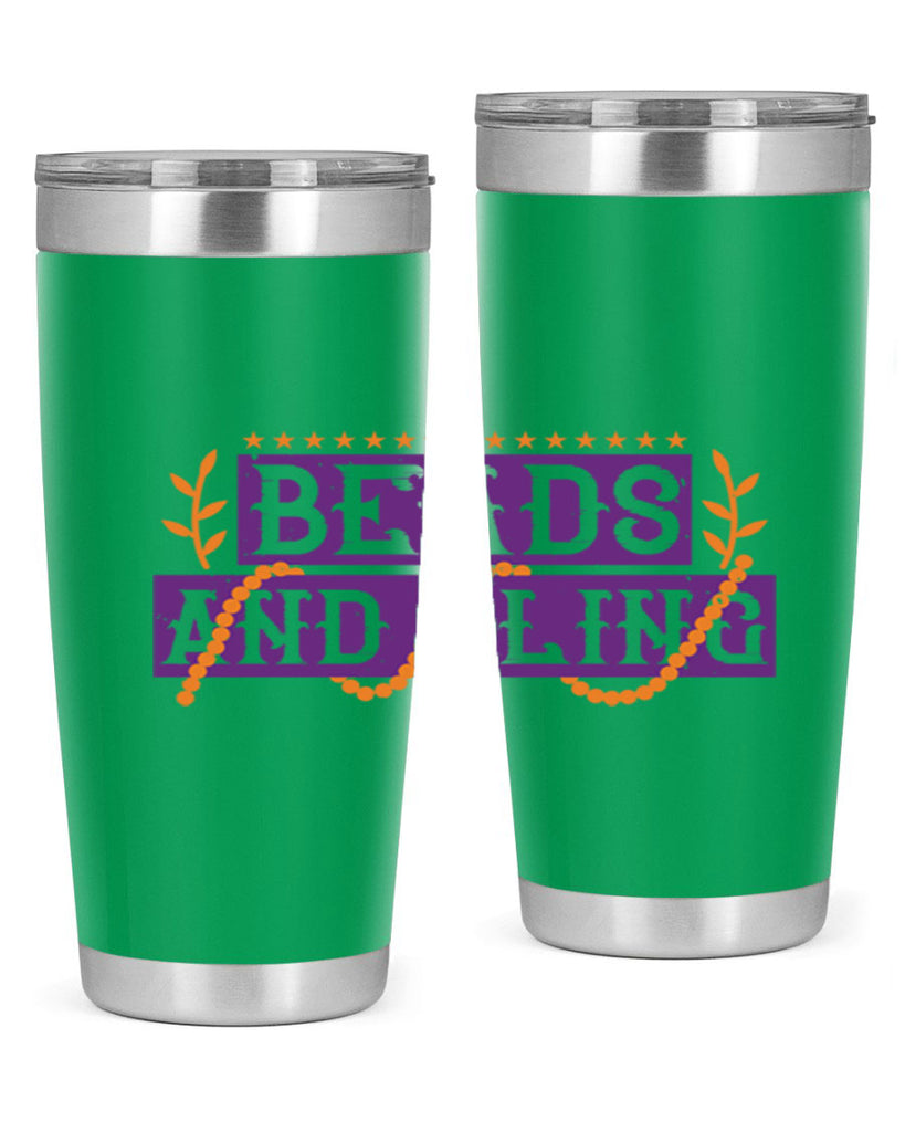 beads and bling 40#- mardi gras- Tumbler
