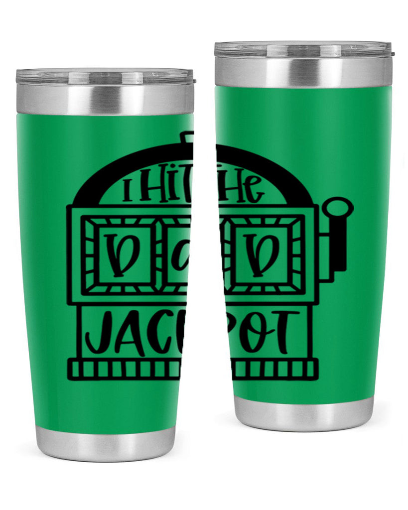 i hit the dad jackpot 43#- fathers day- Tumbler