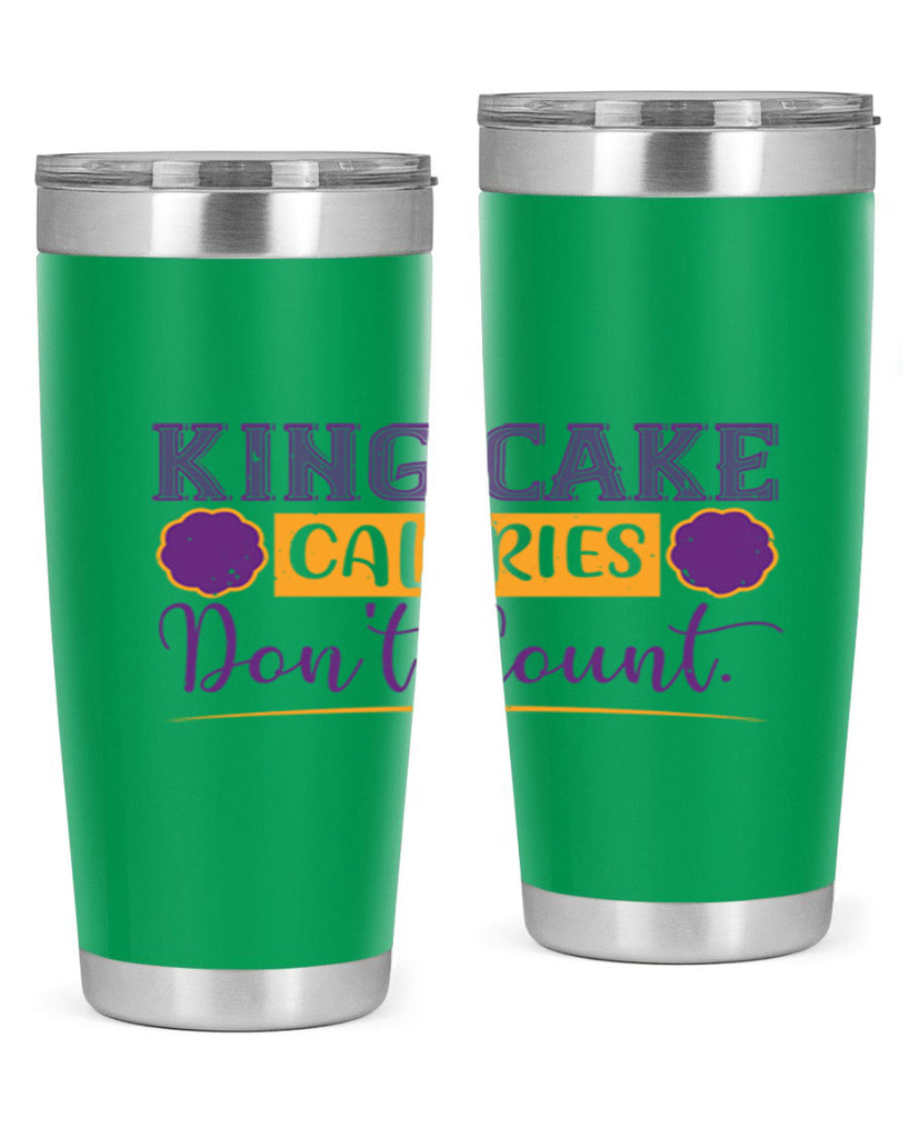 king cake calories dont count 54#- mardi gras- Tumbler