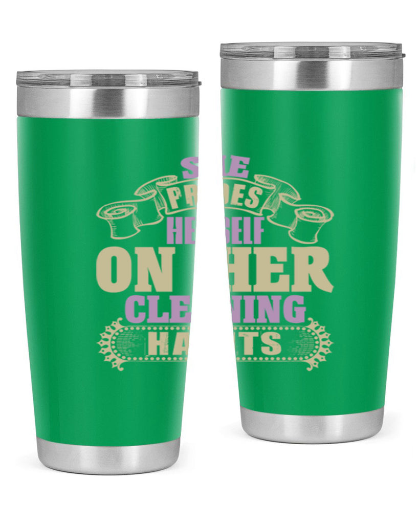 she prides hereself on her cleaning habits Style 14#- cleaner- tumbler