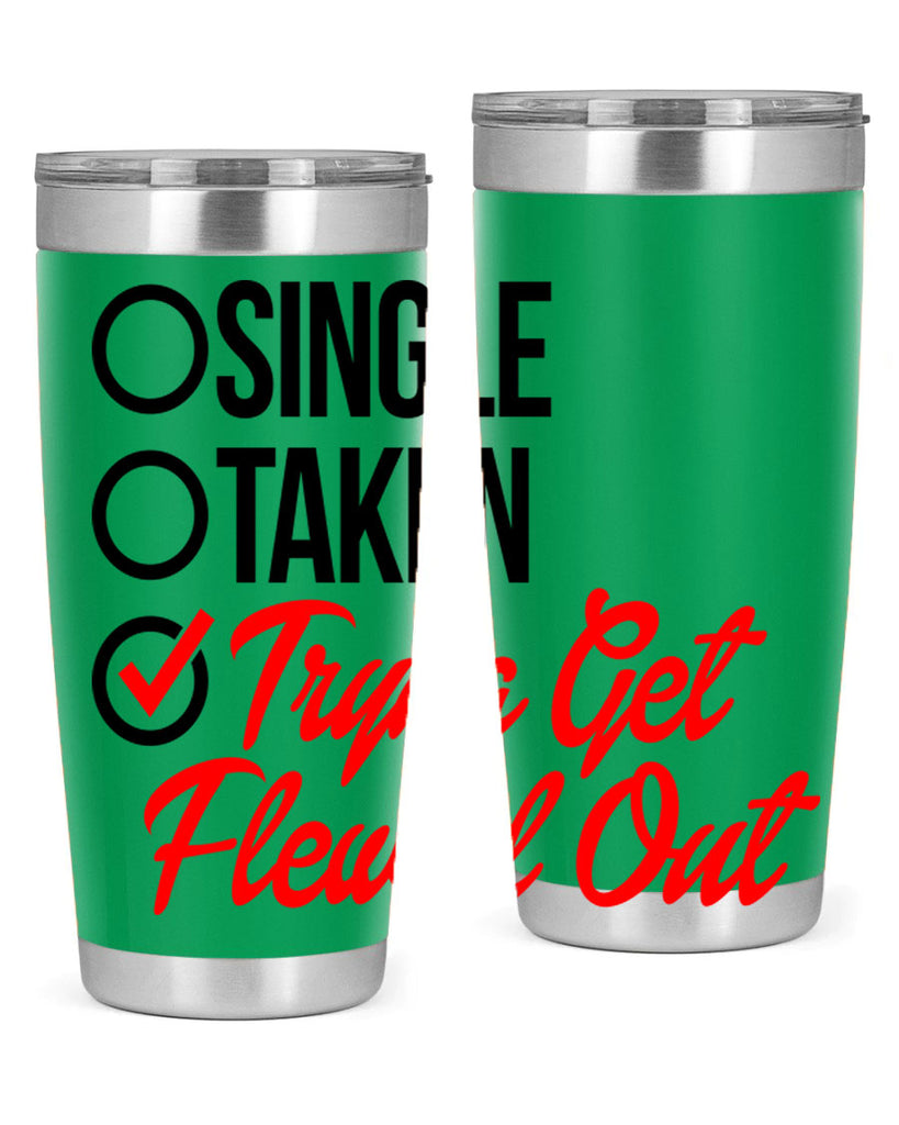 single taken tryna get flewed out 36#- black words phrases- Cotton Tank