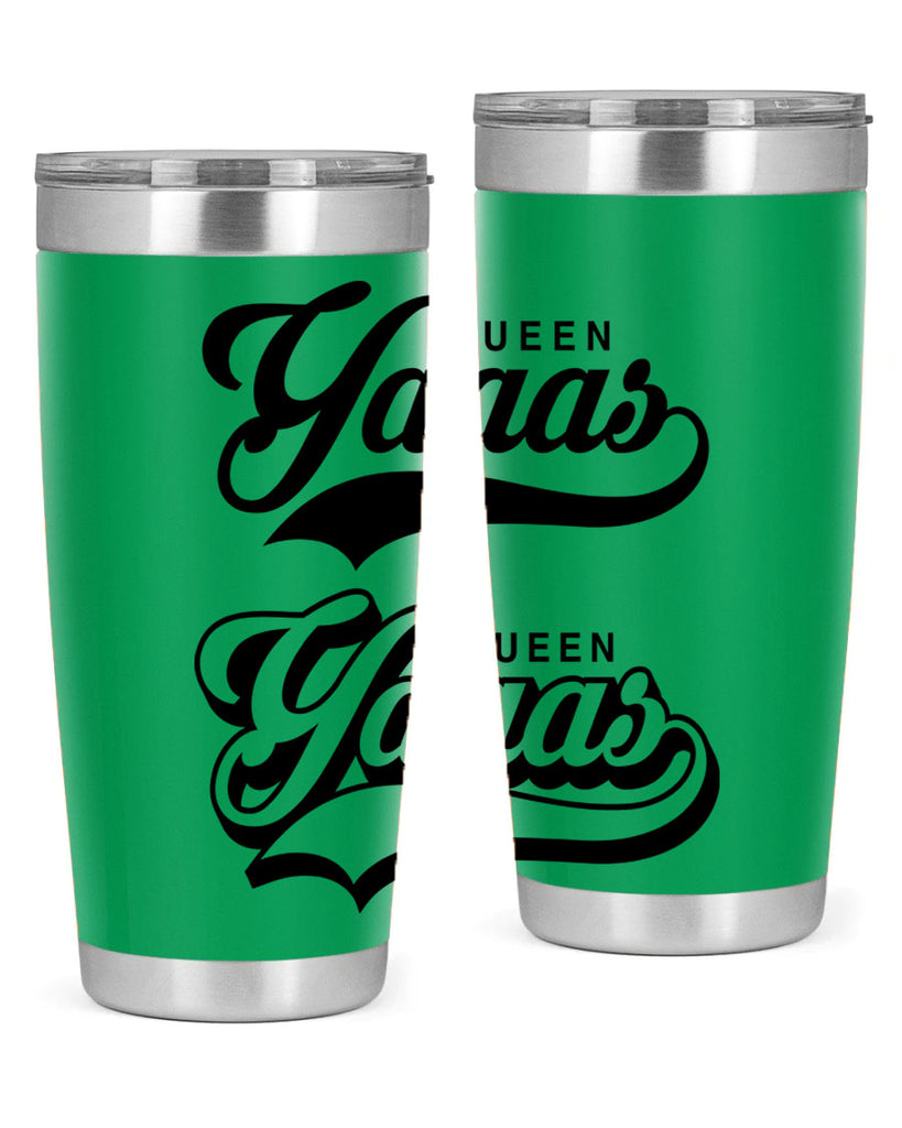 yaaas queen script 6#- black words phrases- Cotton Tank