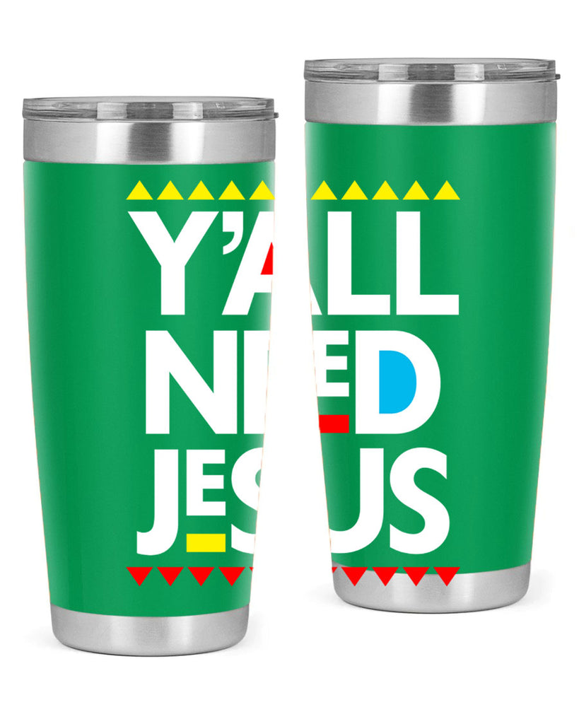 yall need jesus 4#- black words phrases- Cotton Tank