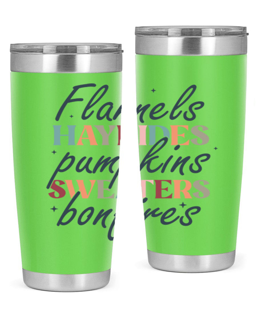 Flannels Hayrides Pumpkins Sweaters Bonfires 184#- fall- Tumbler