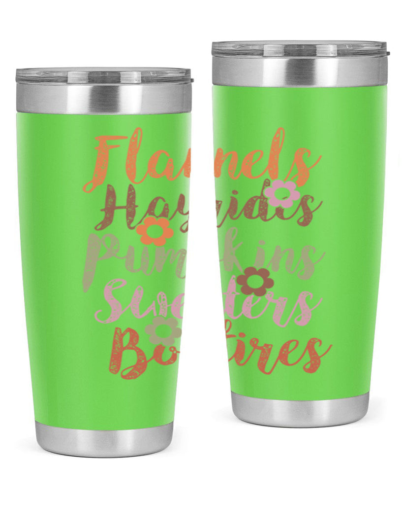Flannels Hayrides Pumpkins Sweaters Bonfires 185#- fall- Tumbler
