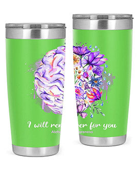 I Will Remember For You Brain Alzheimers Awareness 183#- alzheimers- Tumbler