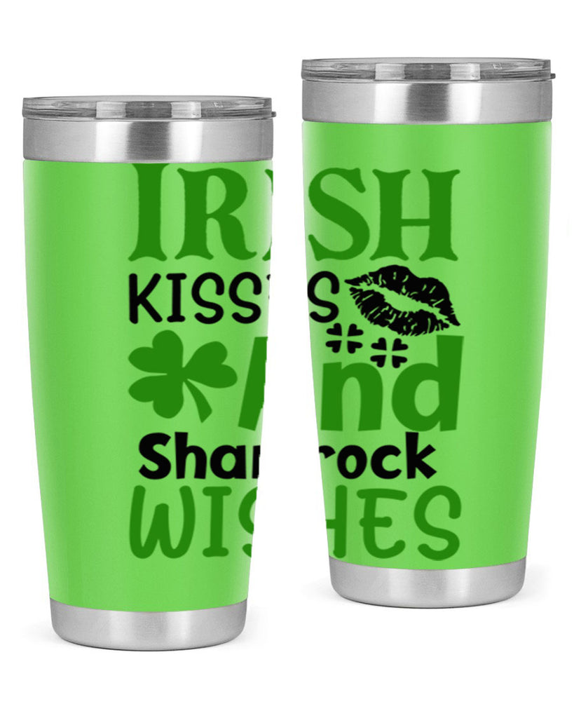 Irish Kisses And Shamrock Wishes Style 156#- St Patricks Day- Tumbler
