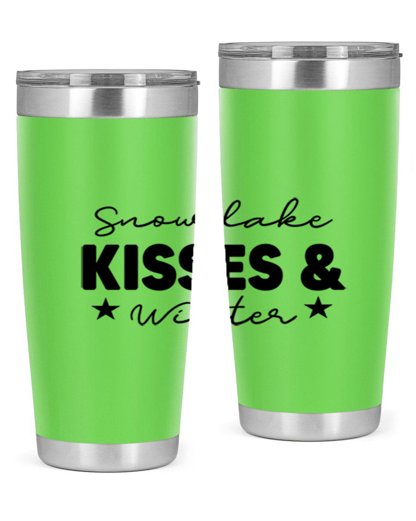 Snowflake Kisses Winter374#- winter- Tumbler