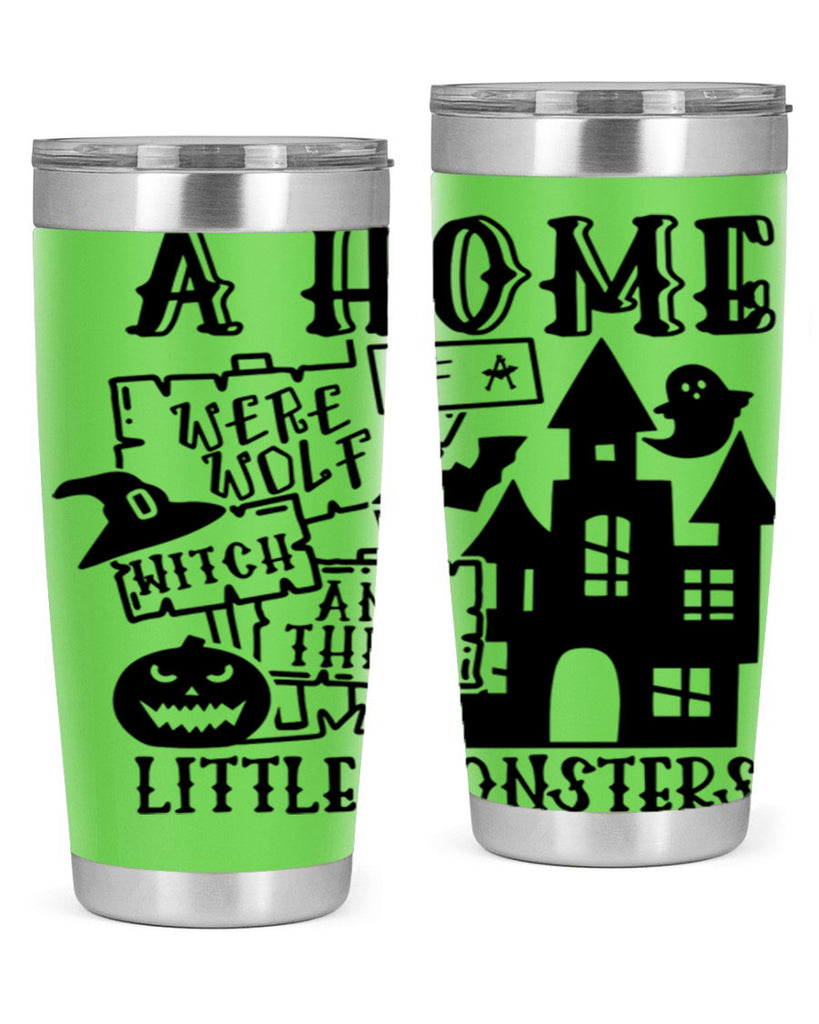 a home of a were wolf witch and their little monsters 96#- halloween- Tumbler