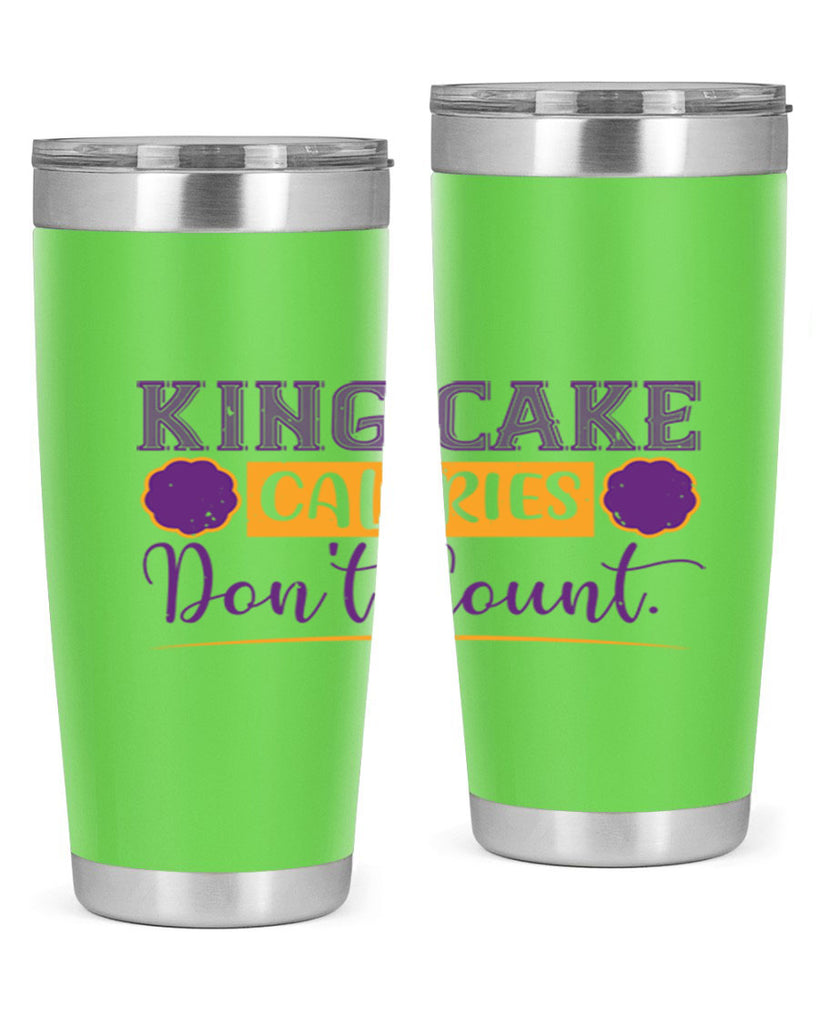 king cake calories dont count 54#- mardi gras- Tumbler