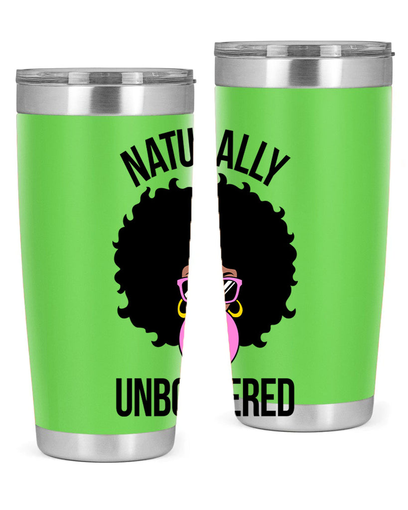 naturally unbothered afro woman 64#- black words phrases- Cotton Tank