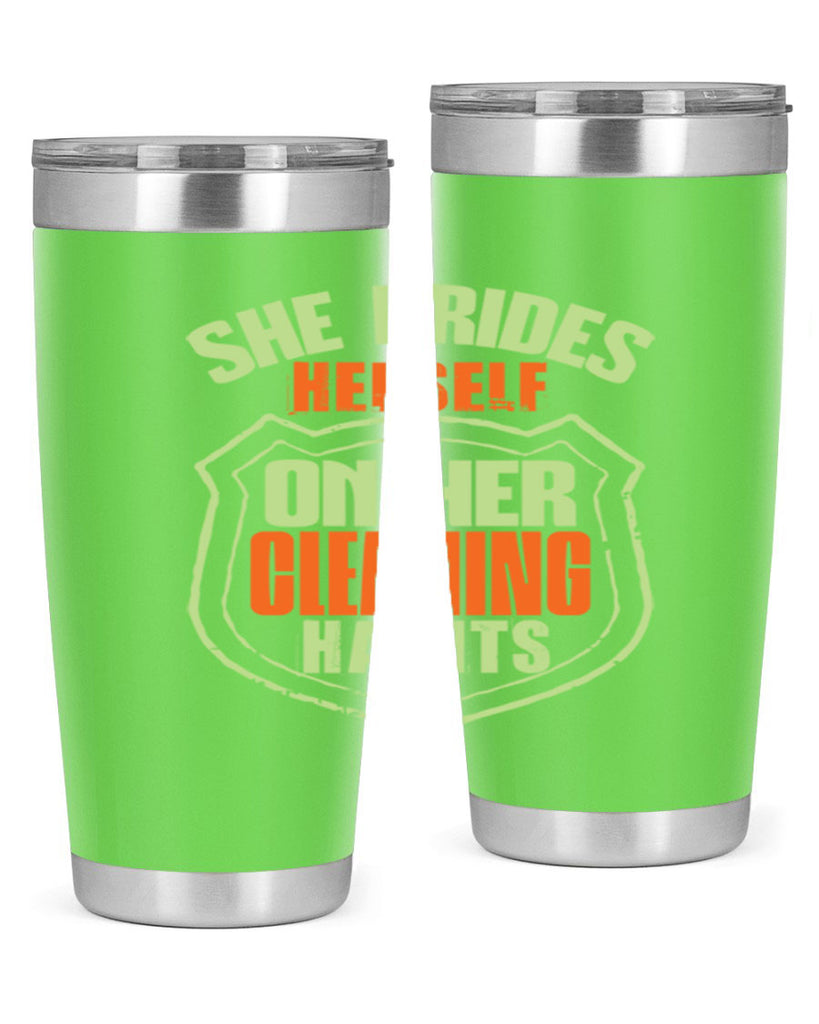 she prides hereself on her cleaning habits Style 15#- cleaner- tumbler