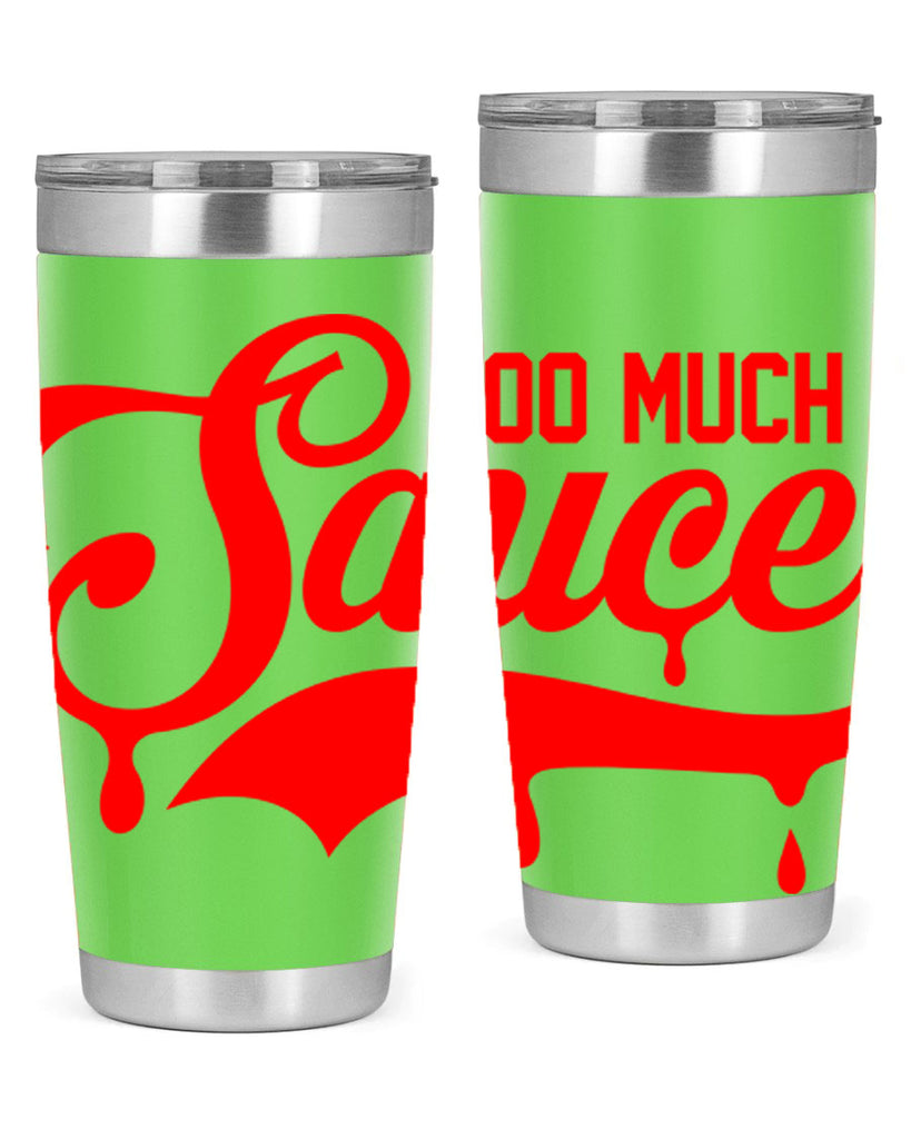 too much sauce 18#- black words phrases- Cotton Tank