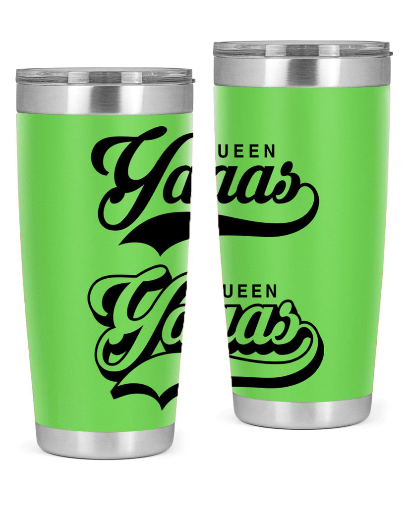 yaaas queen script 5#- black words phrases- Cotton Tank