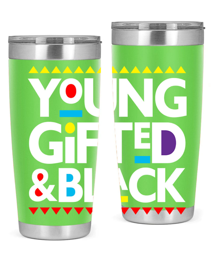 young gifted and black 2#- black words phrases- Cotton Tank