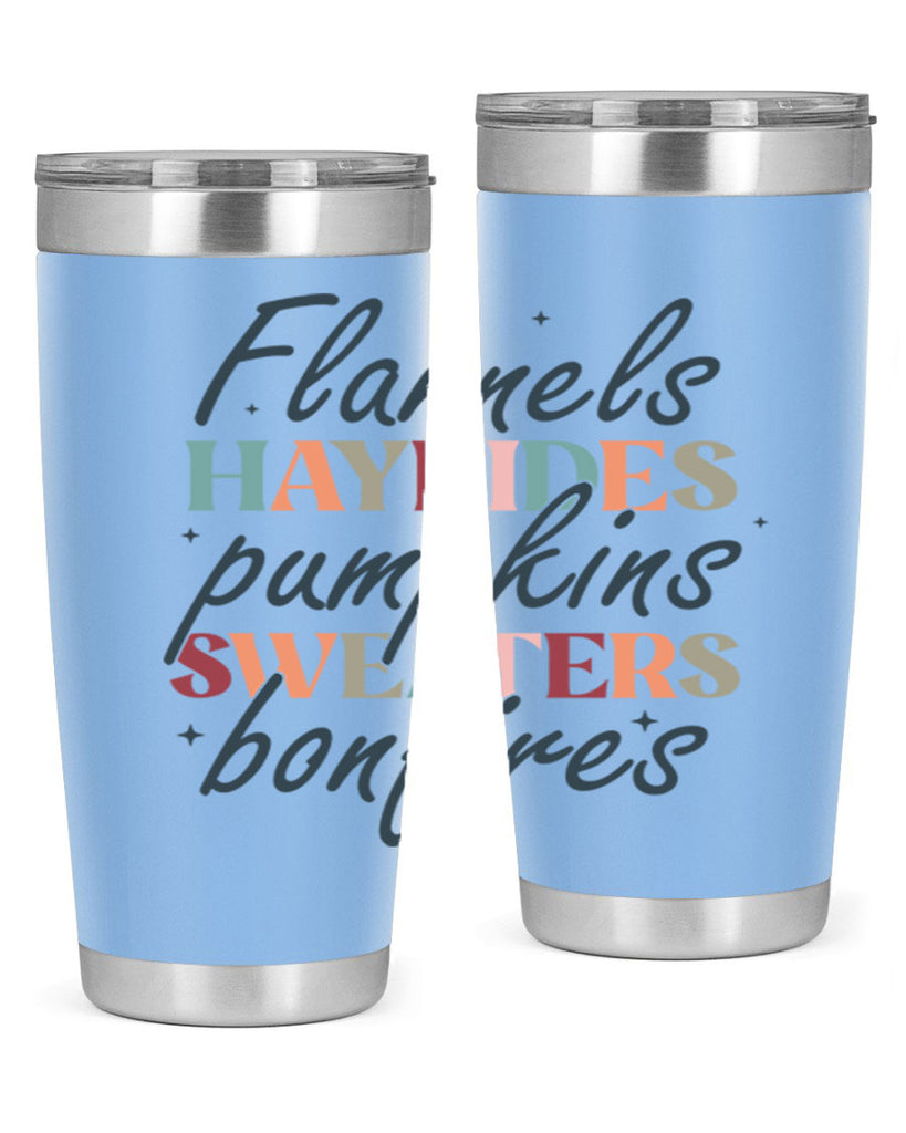 Flannels Hayrides Pumpkins Sweaters Bonfires 184#- fall- Tumbler