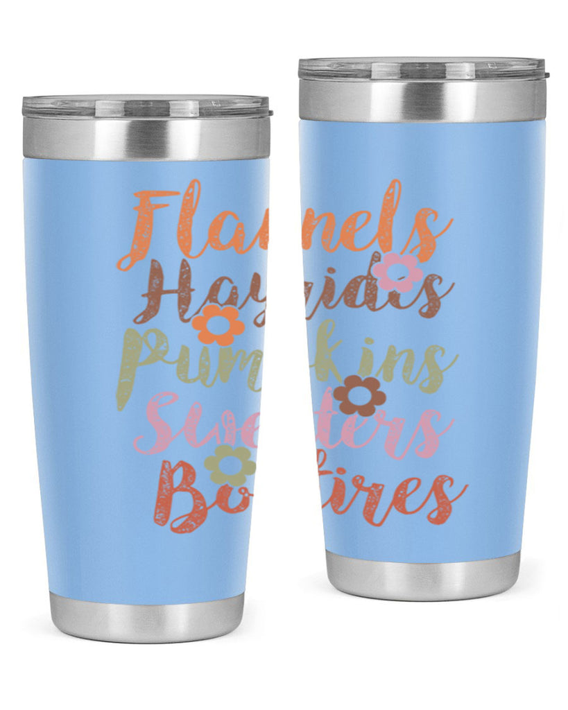 Flannels Hayrides Pumpkins Sweaters Bonfires 185#- fall- Tumbler