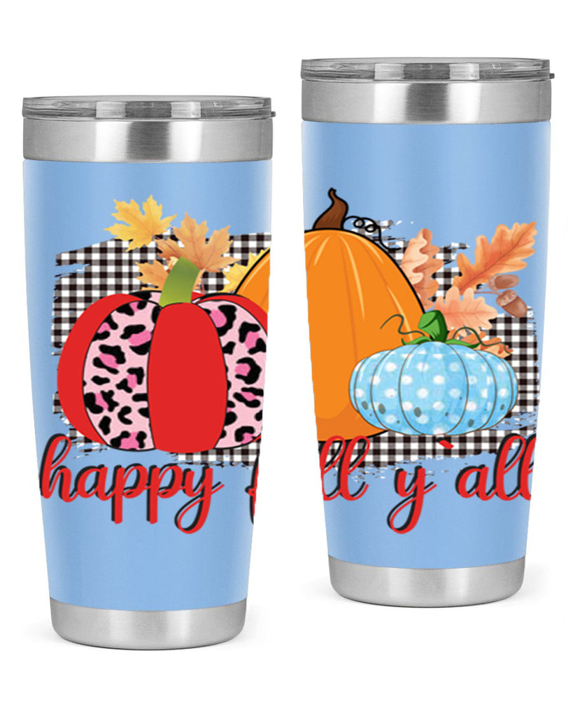 Happy Fall Yall Leopard 229#- fall- Tumbler