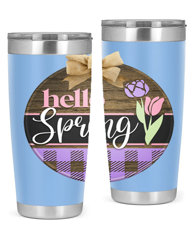 Hello spring plaid Mockup205#- spring- Tumbler