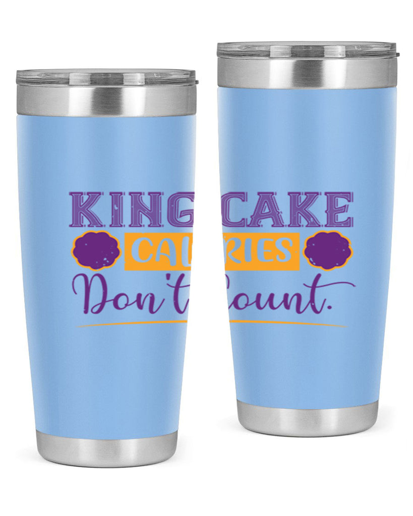 king cake calories dont count 54#- mardi gras- Tumbler