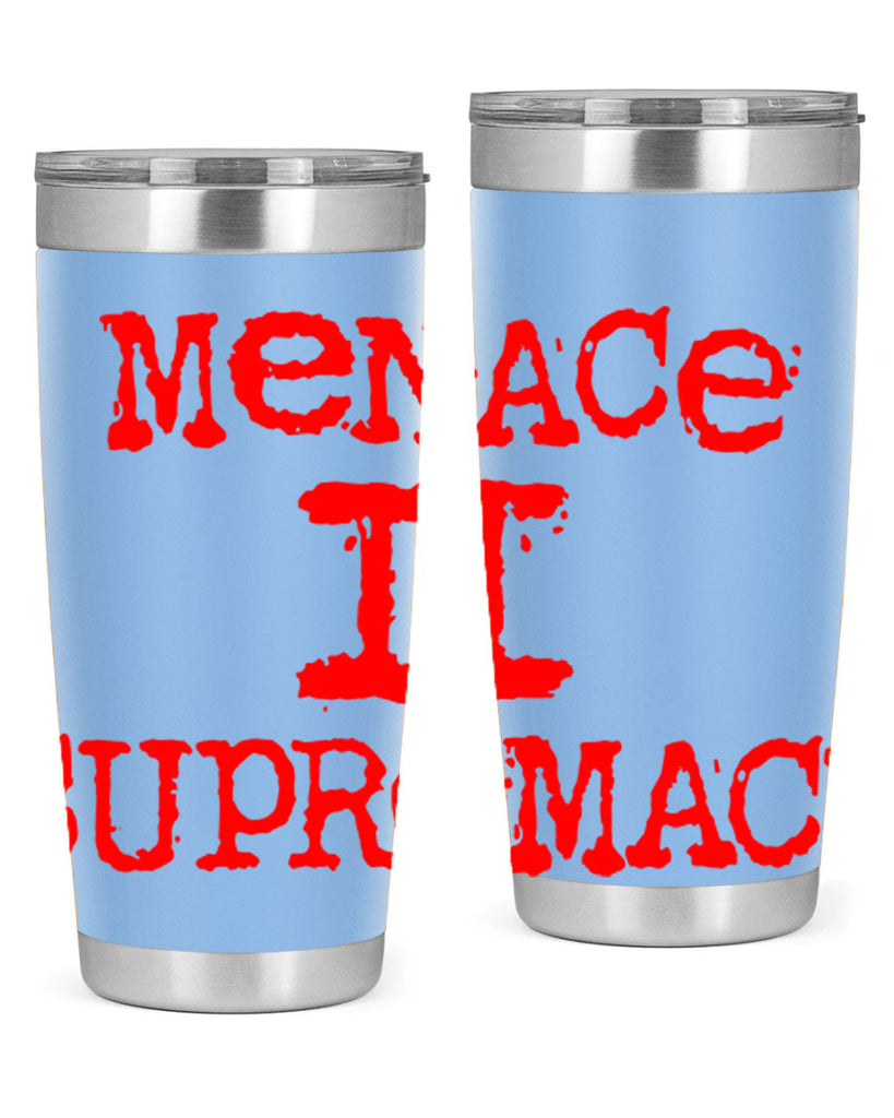 menace to supremacy 69#- black words phrases- Cotton Tank