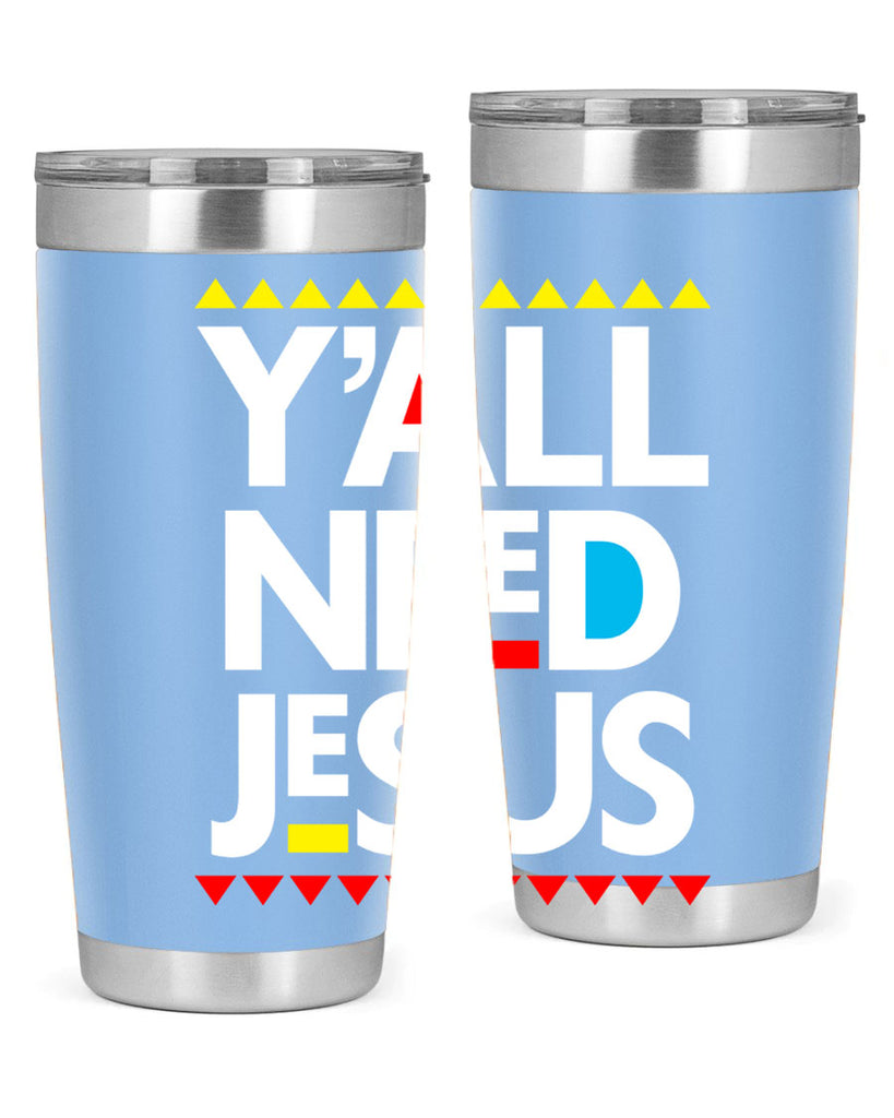 yall need jesus 4#- black words phrases- Cotton Tank