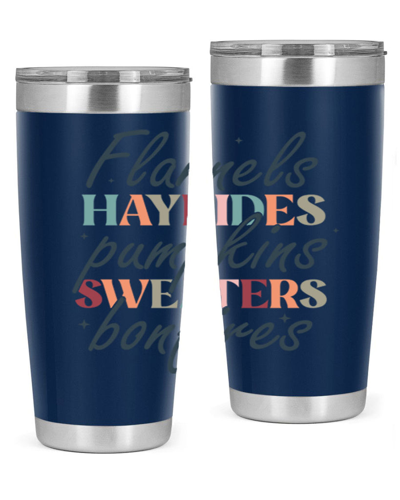 Flannels Hayrides Pumpkins Sweaters Bonfires 184#- fall- Tumbler