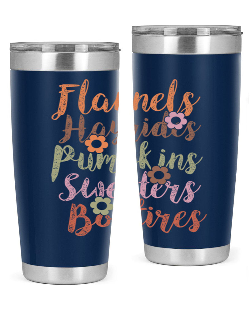 Flannels Hayrides Pumpkins Sweaters Bonfires 185#- fall- Tumbler