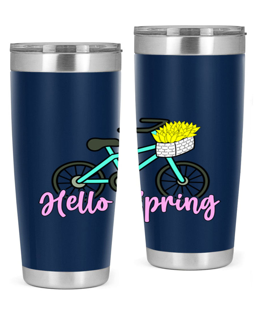 Hello Spring Bicycle with flowers189#- spring- Tumbler