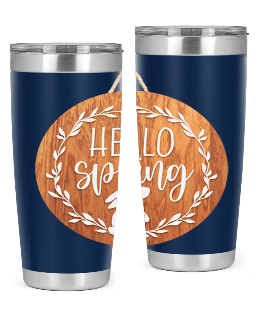 Hello Spring Bunny Wreath Mockup191#- spring- Tumbler