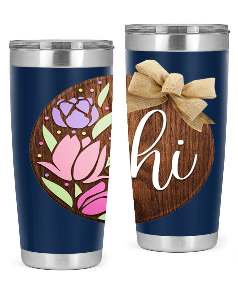 Hi pink flowers Mockup237#- spring- Tumbler