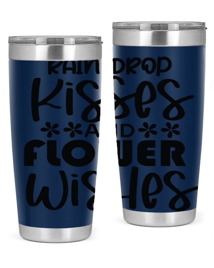 Rain drop kisses and flower 398#- spring- Tumbler