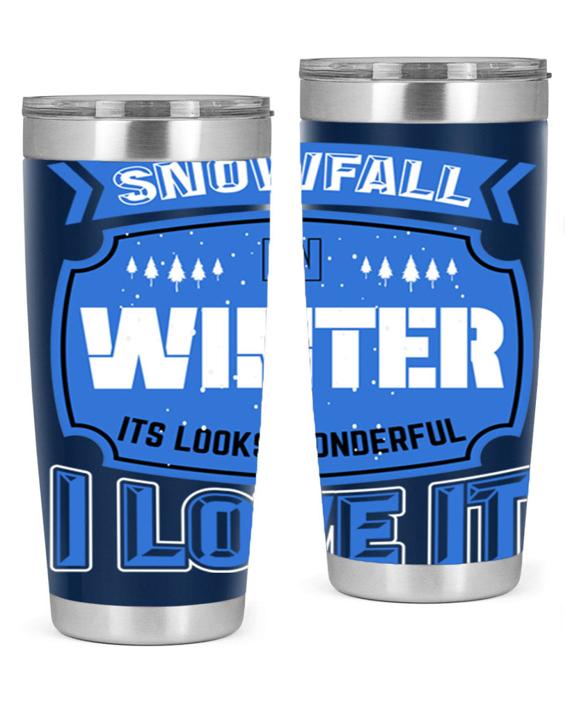 Snowfall in Winter 372#- winter- Tumbler