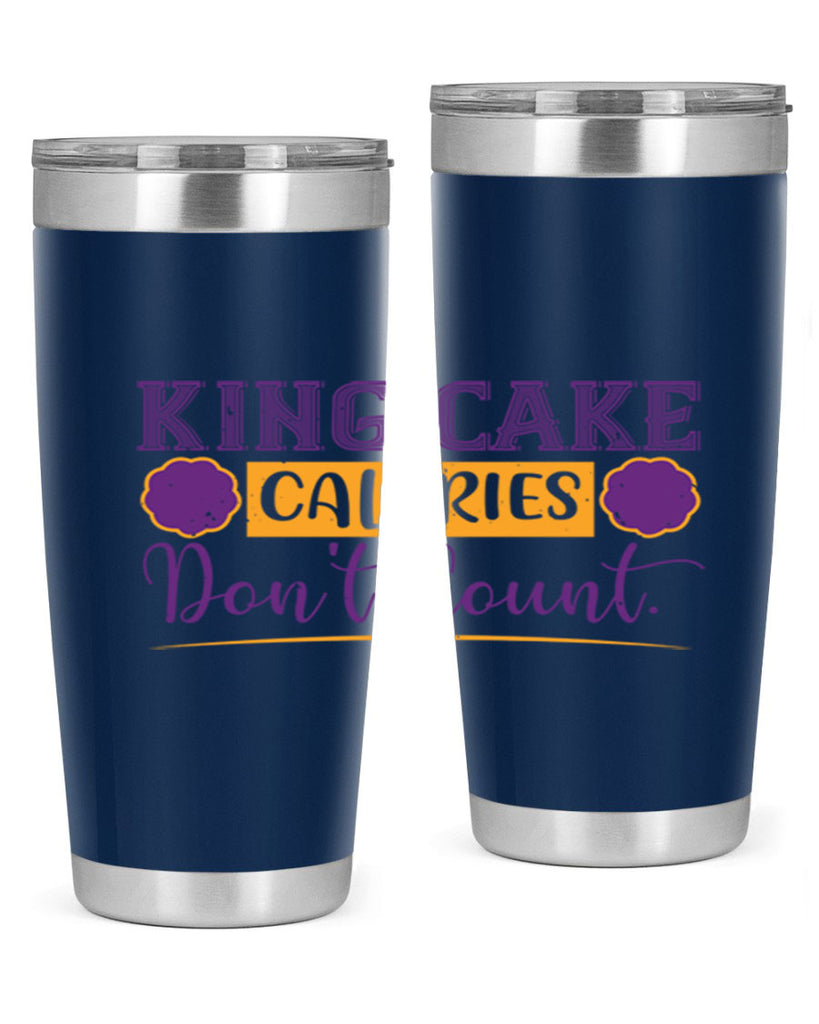 king cake calories dont count 54#- mardi gras- Tumbler
