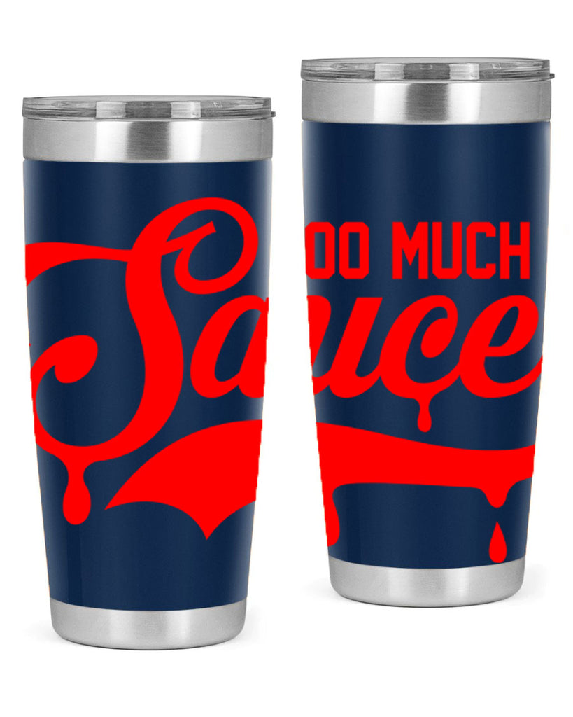 too much sauce 18#- black words phrases- Cotton Tank