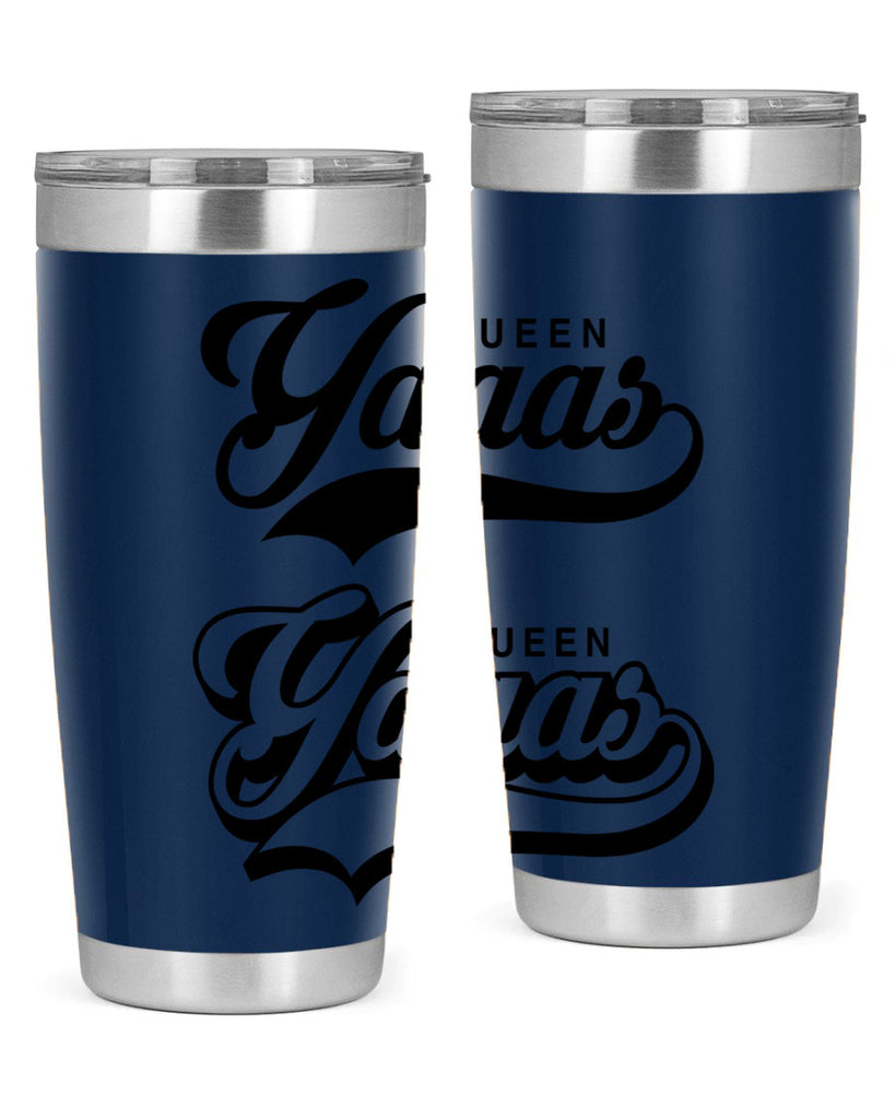 yaaas queen script 5#- black words phrases- Cotton Tank