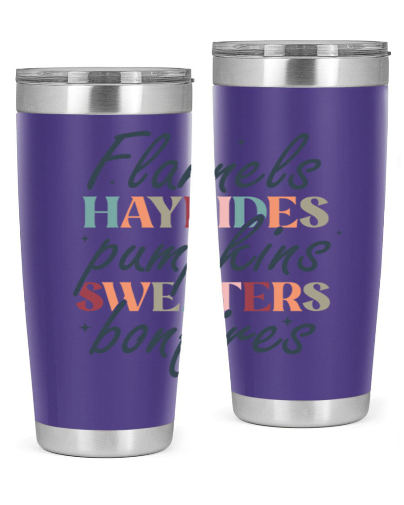 Flannels Hayrides Pumpkins Sweaters Bonfires 184#- fall- Tumbler