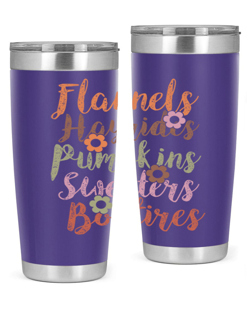 Flannels Hayrides Pumpkins Sweaters Bonfires 185#- fall- Tumbler